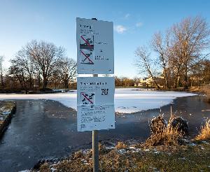 Karlsruhe: Eislaufen auf Seen der Günther-Klotz-Anlage untersagt